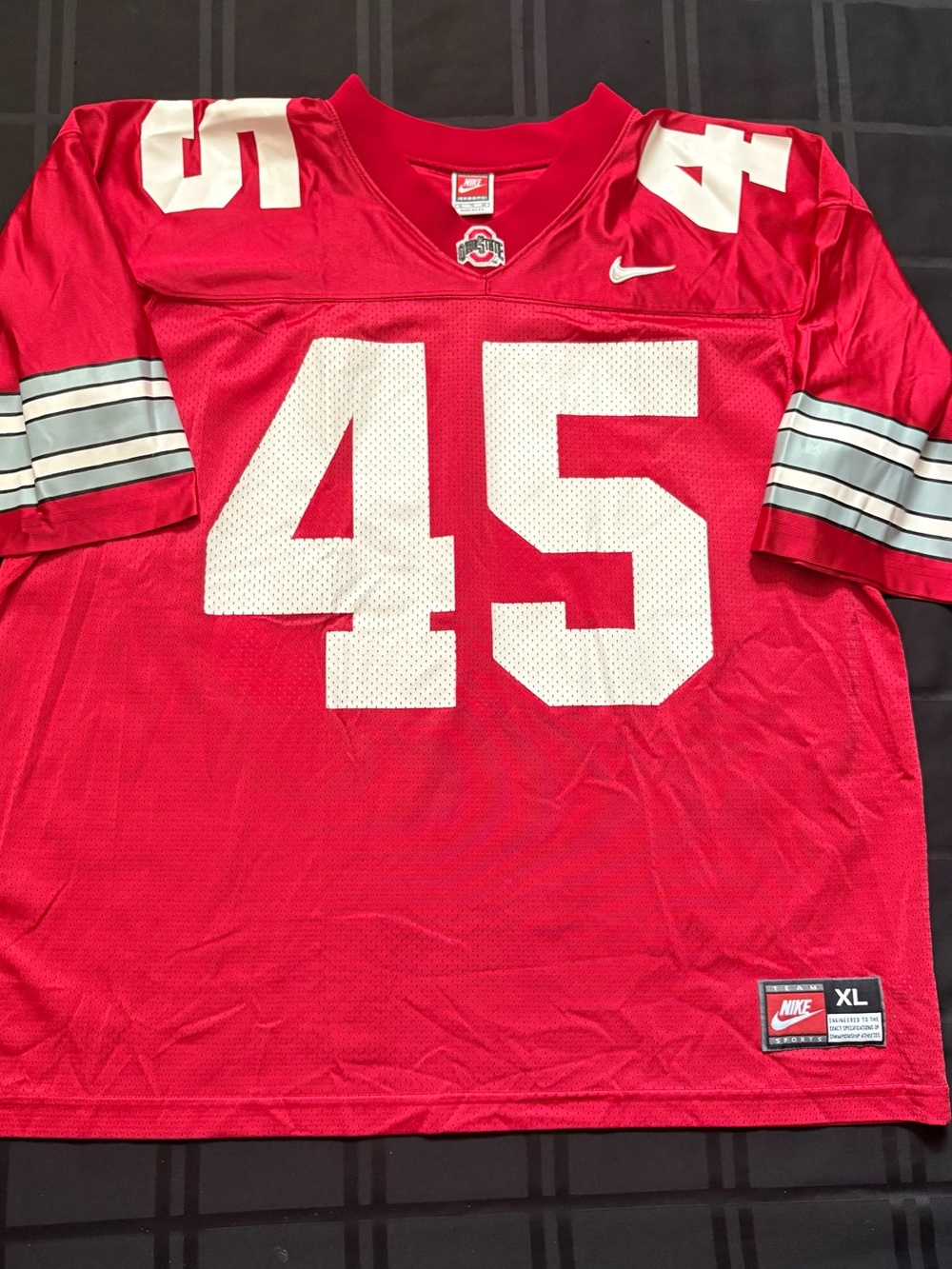 Vintage Nike Ohio State Buckeyes Jersey Mens XL Red Football #45 Made in USA